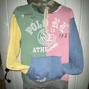 Polo Ralph Lauren Pastel Color Block Hoodie Size M